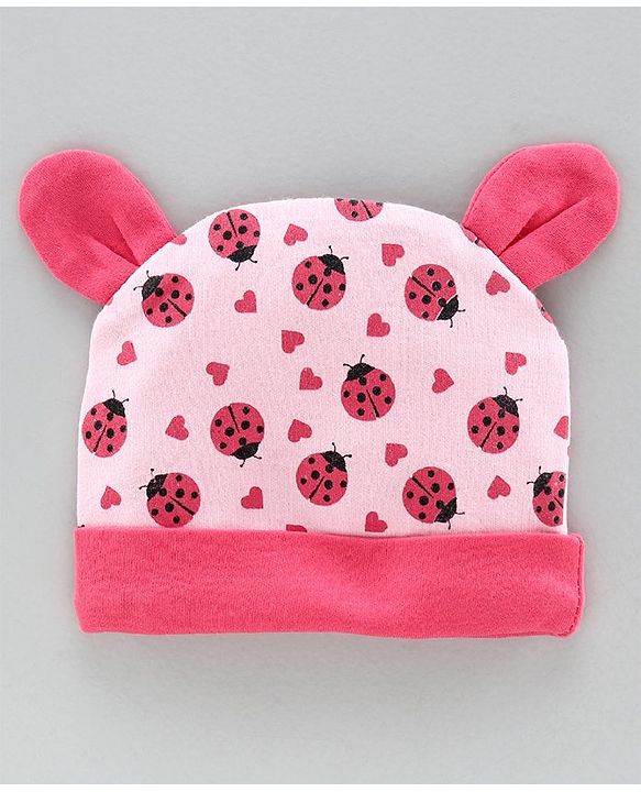 Babyhug Cap Mitten & Booties Pink - Diameter 12 cm