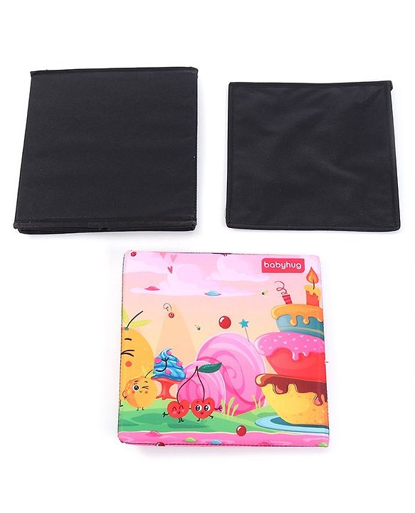 Babyhug Sto-Sit Foldable Storage Box  Cake Land - Pink & Black