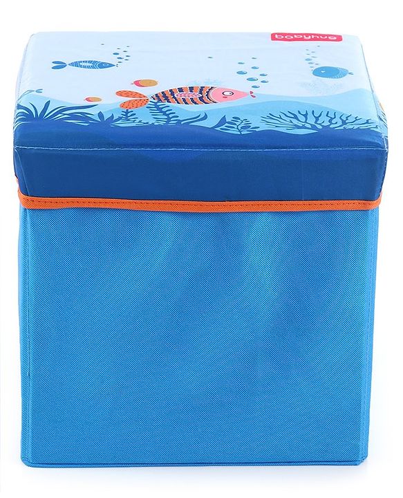 Babyhug Sto-Sit Foldable Storage Box  Fish Print - Blue