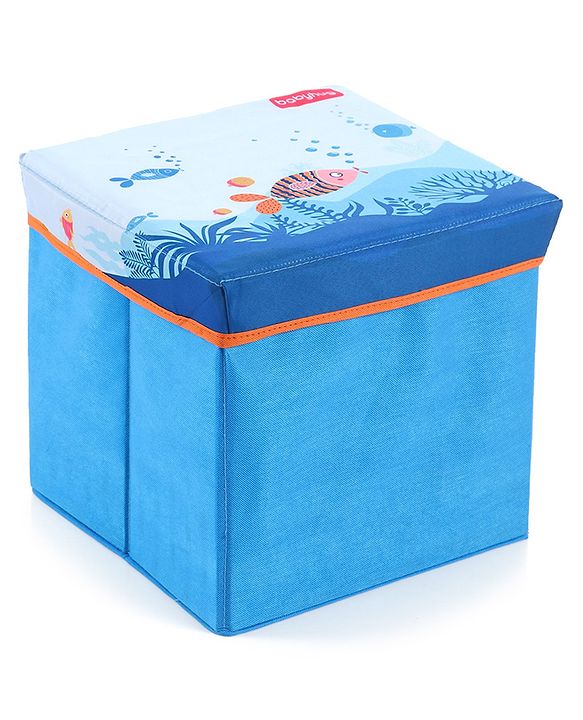 Babyhug Sto-Sit Foldable Storage Box  Fish Print - Blue