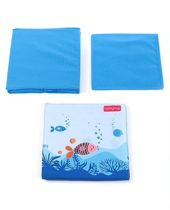 Babyhug Sto-Sit Foldable Storage Box  Fish Print - Blue