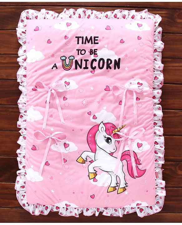 Babyhug Bedding Set Unicorn Print - Pink