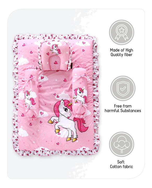 Babyhug Bedding Set Unicorn Print - Pink