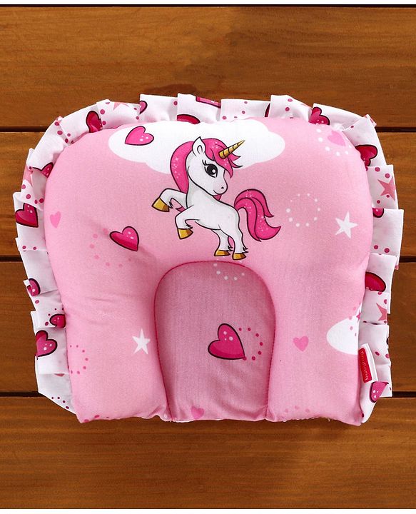 Babyhug Mosquito Net Set With Mattress Unicorn Print - Pink