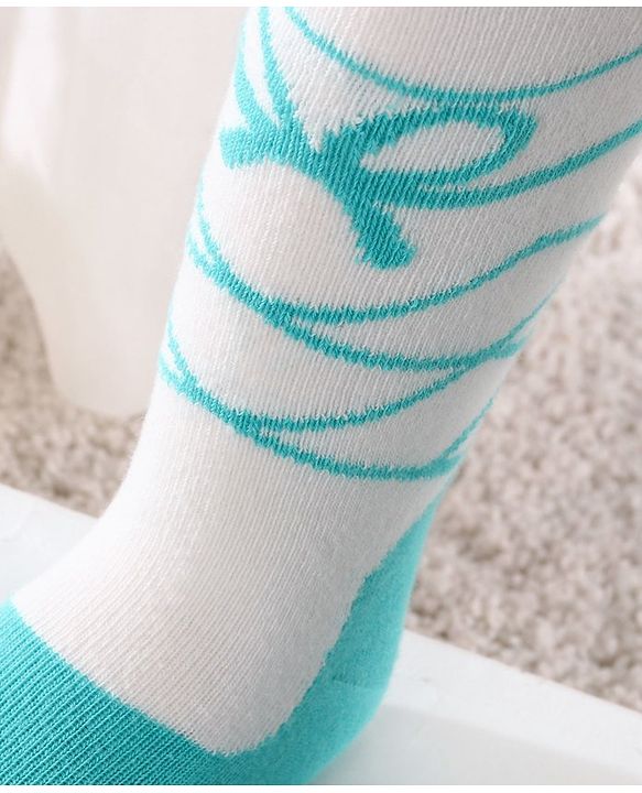 Cute Walk by Babyhug Antibacterial Footed Tights - Off White Blue