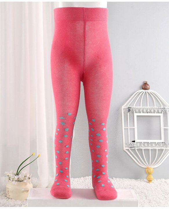 Cute Walk by Babyhug Antibacterial Polka Dot Footed Tights - Pink