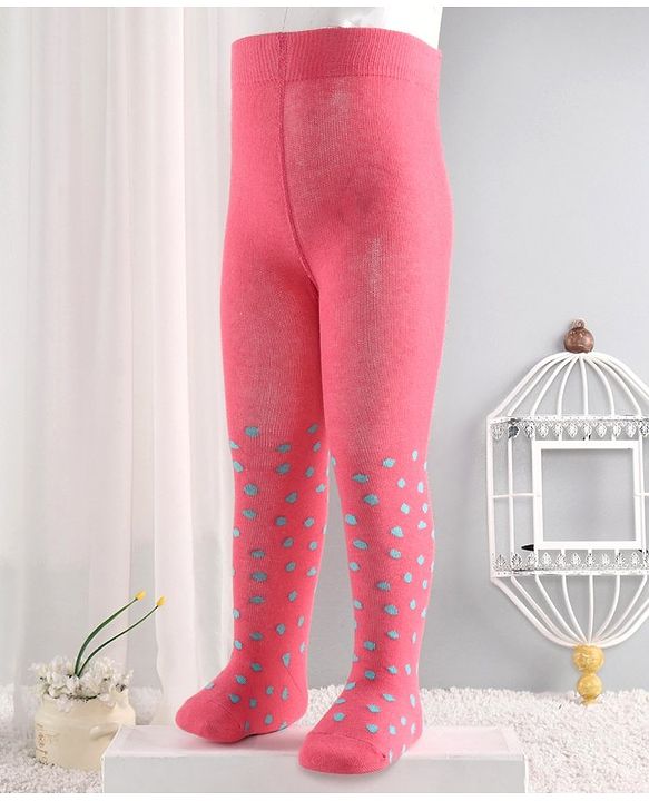 Cute Walk by Babyhug Antibacterial Polka Dot Footed Tights - Pink