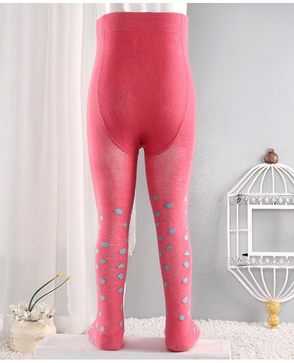 Cute Walk by Babyhug Antibacterial Polka Dot Footed Tights - Pink