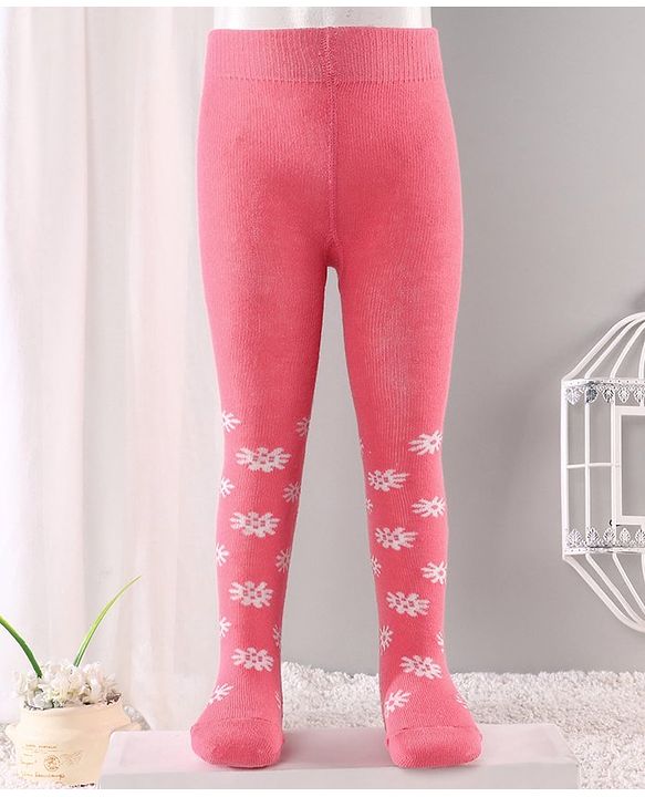 Cute Walk by Babyhug Antibacterial Footed Tights Floral Print - Pink