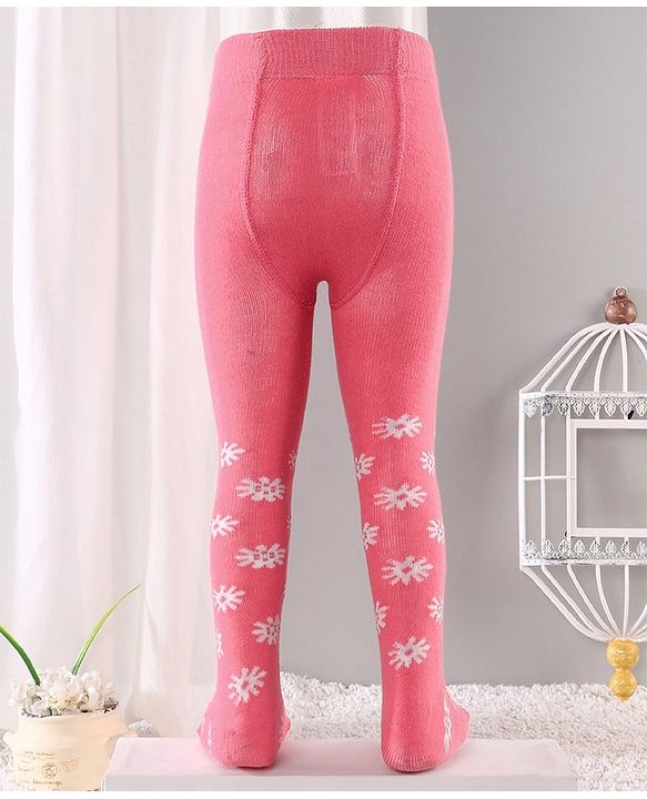 Cute Walk by Babyhug Antibacterial Footed Tights Floral Print - Pink
