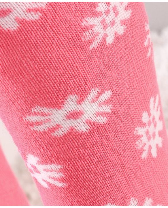 Cute Walk by Babyhug Antibacterial Footed Tights Floral Print - Pink