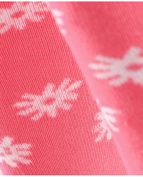 Cute Walk by Babyhug Antibacterial Footed Tights Floral Print - Pink
