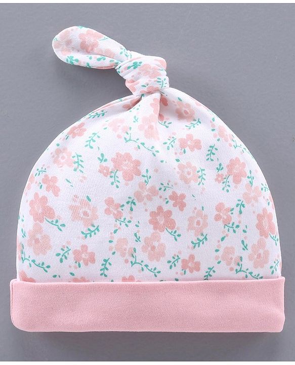 Babyhug 100% Cotton Cap Mitten & Booties Set Pink - Diameter 10 cm
