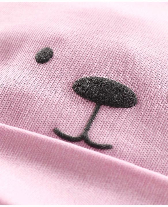 Babyhug 100% Cotton Cap Bear Print Pink - Diameter 9.5 cm