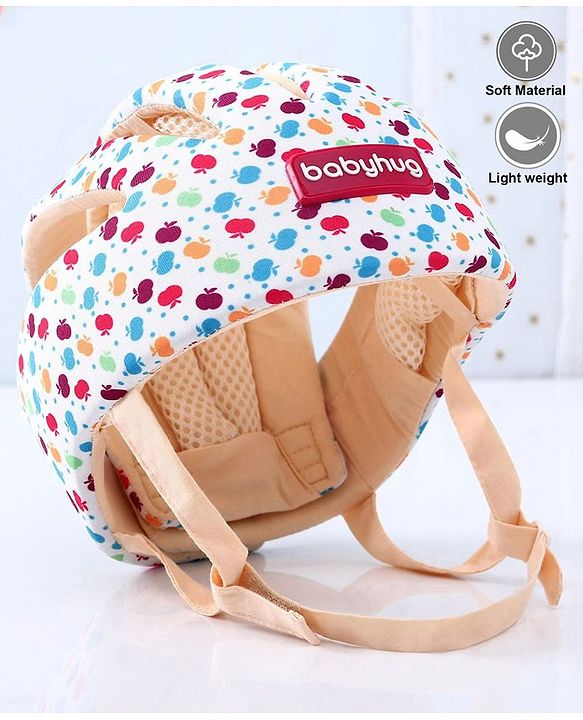 Babyhug Premium Printed Baby Safety Helmet - White