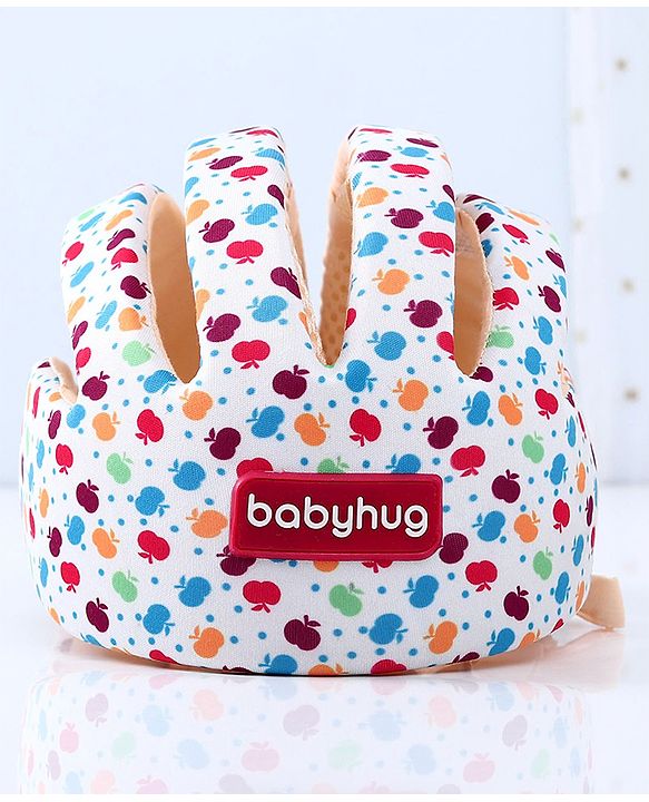 Babyhug Premium Printed Baby Safety Helmet - White