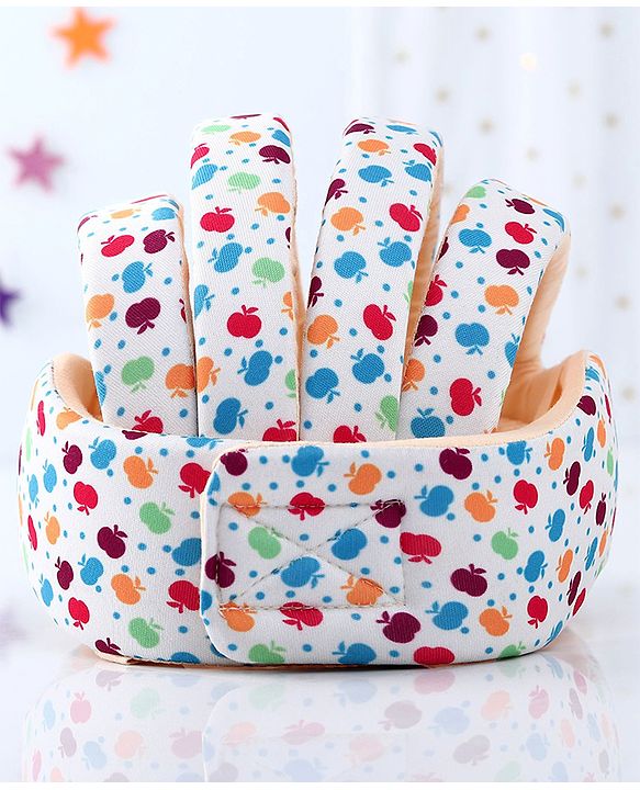 Babyhug Premium Printed Baby Safety Helmet - White
