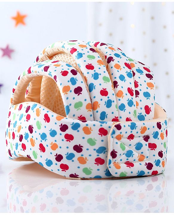 Babyhug Premium Printed Baby Safety Helmet - White