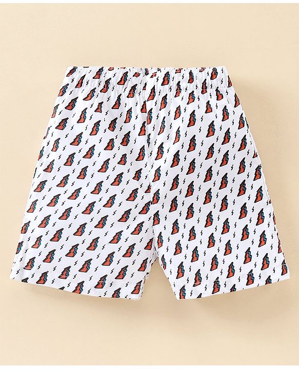 Babyhug 100% Cotton Boxer Basket Ball Print Pack of 3 - Blue