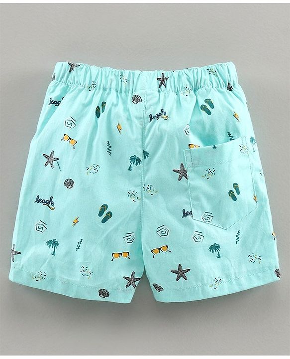 Babyhug 100% Cotton Boxers Multiprint Pack of 3 - Blue