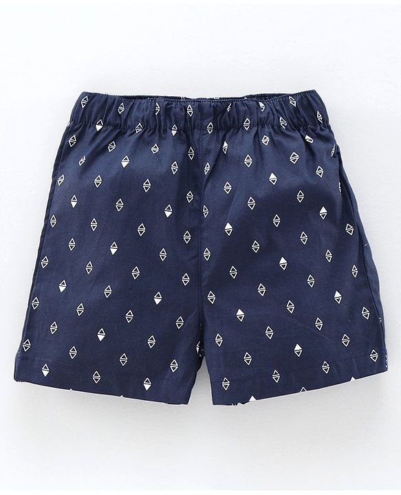 Babyhug 100% Cotton Boxers Pack of 2 - Navy Blue Red