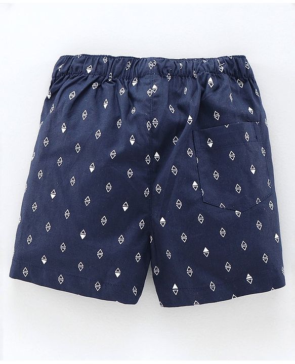 Babyhug 100% Cotton Boxers Pack of 2 - Navy Blue Red