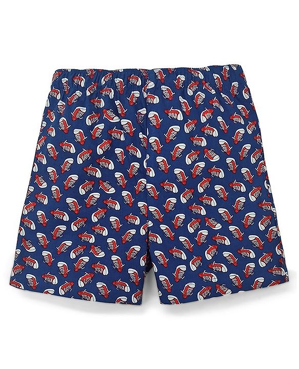Babyhug 100% Cotton Boxers Shoes Print Pack of 2 - Red Blue