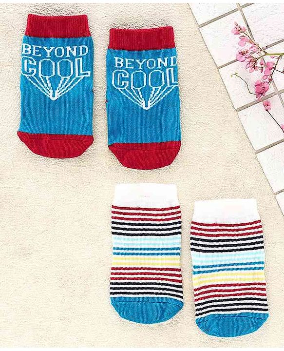 Cutewalk By Babyhug Anti Bacterial Ankle Length Socks Pack o 2 - Multicolor