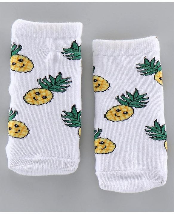 Cute Walk by Babyhug Anti-bacterial Ankle Length Socks Pineapple Design Pack of 3 - White Pink