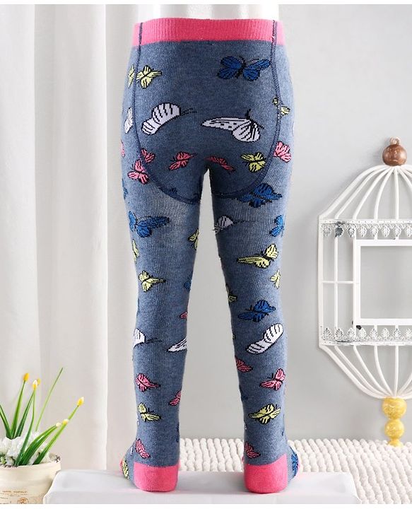 Cutewalk By Babyhug Anti Bacterial Footed Tights Butterfly Design - Multicolor