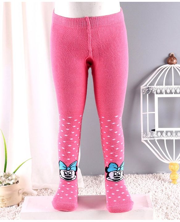 Cute Walk by Babyhug Footed Tights Cartoon Print - Pink