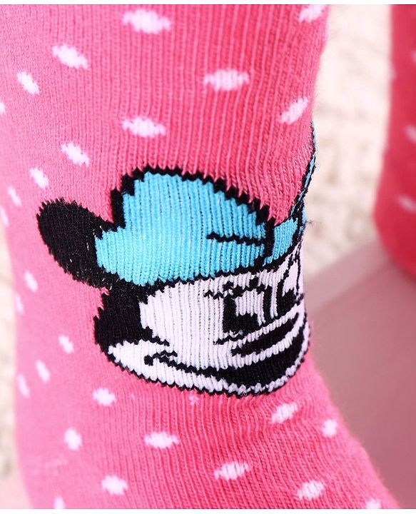 Cute Walk by Babyhug Footed Tights Cartoon Print - Pink