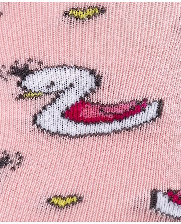 Cute Walk by Babyhug Antibacterial Footed Tights Swan Design - Pink