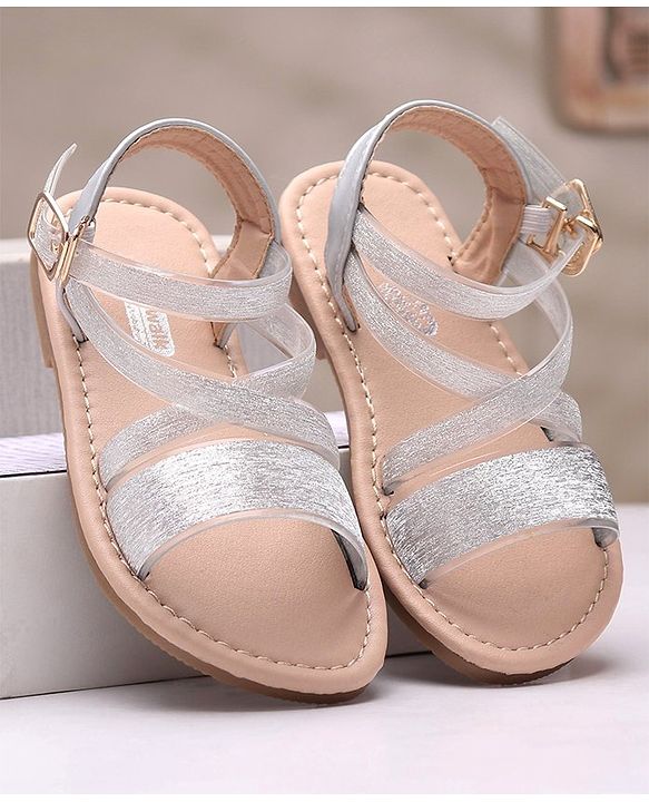 Cute Walk by Babyhug Party Wear Sandals - Silver
