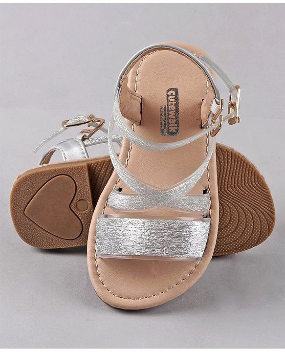 Cute Walk by Babyhug Party Wear Sandals - Silver