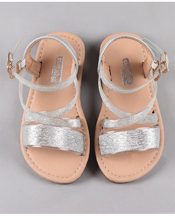 Cute Walk by Babyhug Party Wear Sandals - Silver