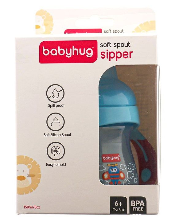 Babyhug Twin Handle Training Soft Spout Cup Blue - 150 ml
