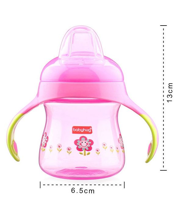 Babyhug Twin Handle Training Soft Spout Sipper Pink - 150 ml