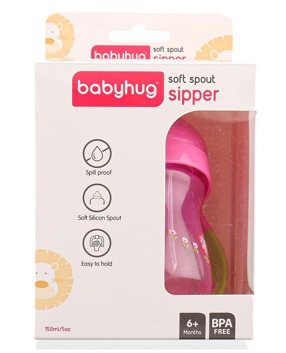 Babyhug Twin Handle Training Soft Spout Sipper Pink - 150 ml