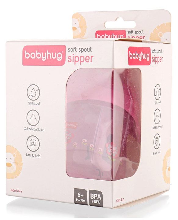 Babyhug Twin Handle Training Soft Spout Sipper Pink - 150 ml