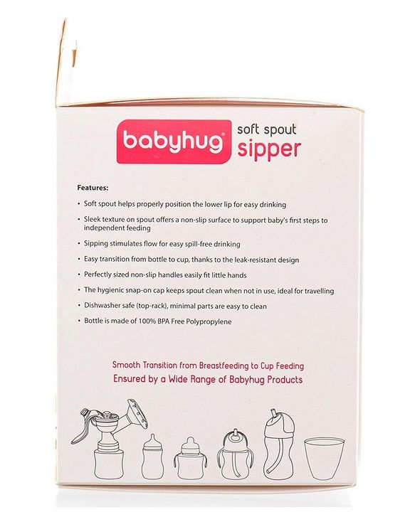 Babyhug Twin Handle Training Soft Spout Sipper Pink - 150 ml