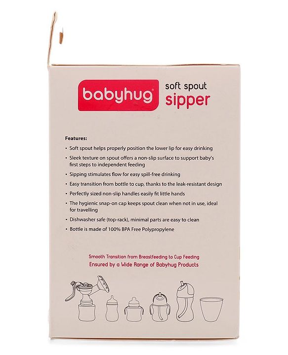 Babyhug Twin Handle Training Soft Spout Cup Blue - 150 ml