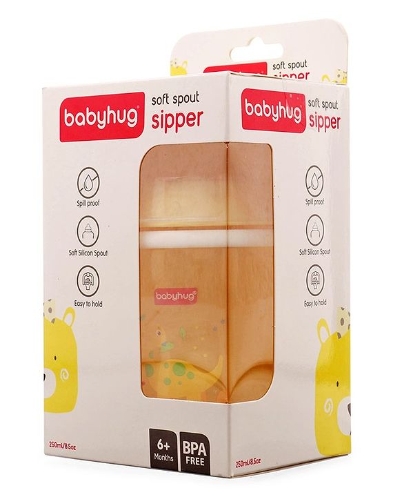 Babyhug Twin Handle Training Soft Spout Cup Yellow - 250 ml