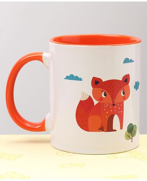 Pine Kids Ceramic Mug Lion Print Orange - 330 ml