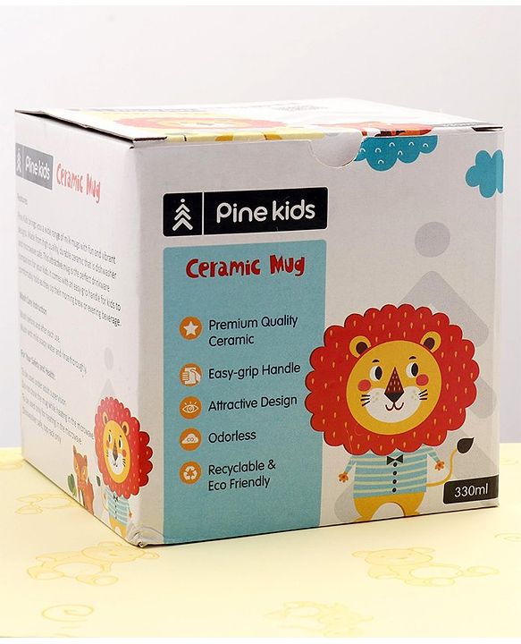 Pine Kids Ceramic Mug Squirrel Print Yellow - 330 ml