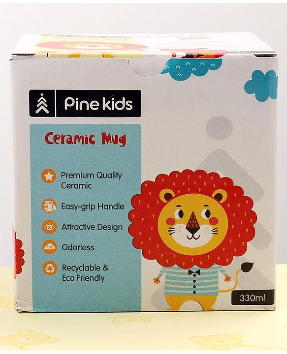 Pine Kids Ceramic Mug Squirrel Print Yellow - 330 ml
