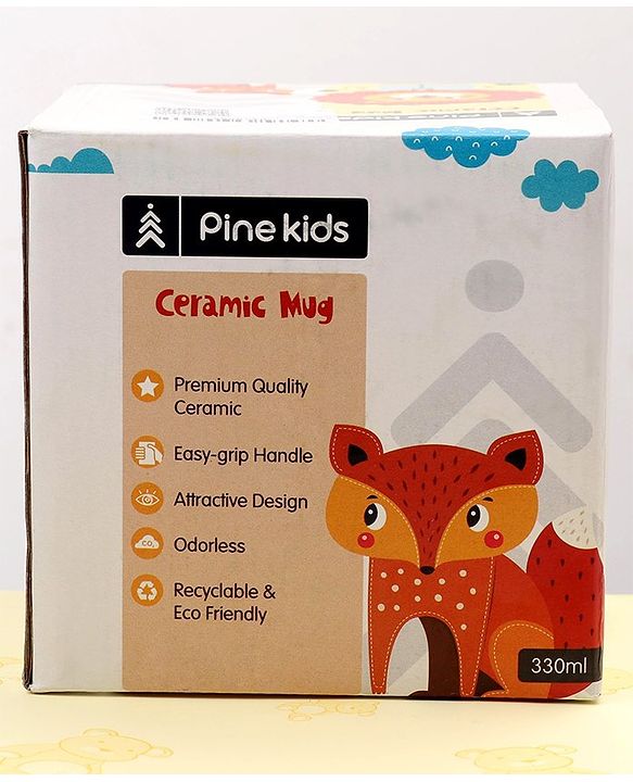 Pine Kids Ceramic Mug Squirrel Print Yellow - 330 ml