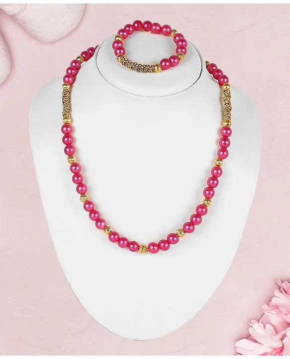 Fuschia Pink Crochet berries cherry bead oya Lariat Necklace - Fuschia –  istanbulOYA