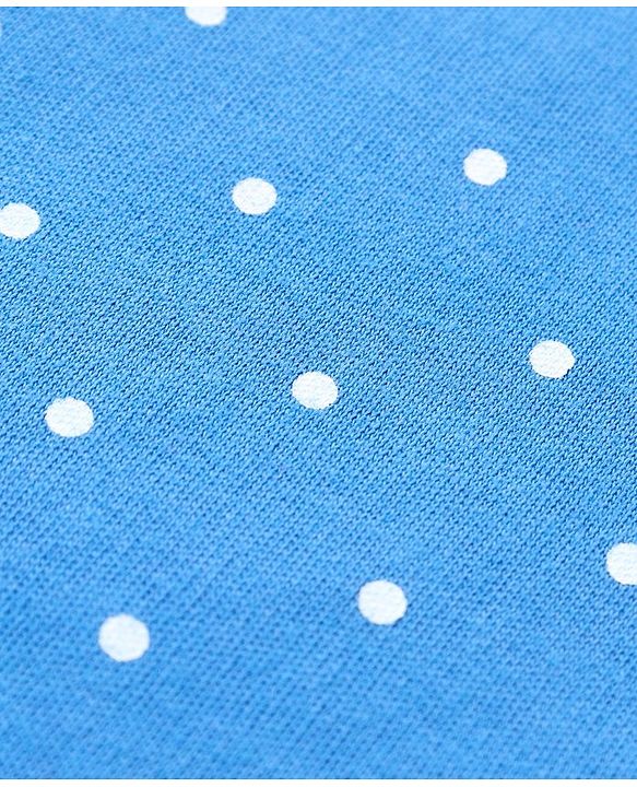 Babyhug 100% Cotton Sleeveless Romper Polka Dot Print - Blue