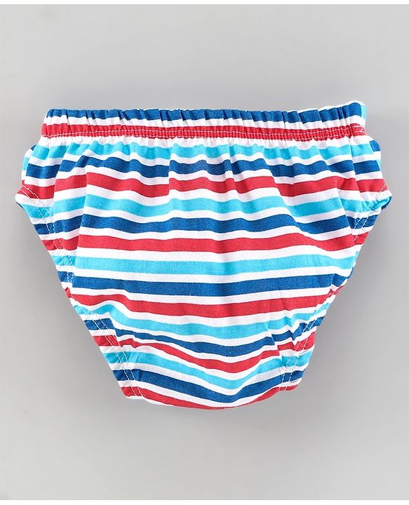 Babyhug 100%Cotton Anitbacterial Briefs Aeroplane Print Pack of 3 - Blue White